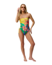 The Rip Curl Womens Farm Rio Bliss Bandeau One Piece Swimsuit in Yellow