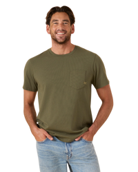 OK Flag Pocket T-Shirt in Olive Night
