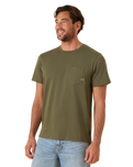 OK Flag Pocket T-Shirt in Olive Night