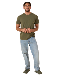 OK Flag Pocket T-Shirt in Olive Night