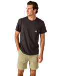 Industrial Label Pocket T-Shirt in Washed Black