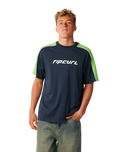 The Rip Curl Mens Archive Up Top Panel T-Shirt in Dark Navy