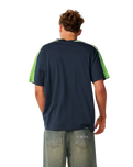 The Rip Curl Mens Archive Up Top Panel T-Shirt in Dark Navy