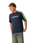The Rip Curl Mens Archive Up Top Panel T-Shirt in Dark Navy