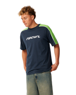 The Rip Curl Mens Archive Up Top Panel T-Shirt in Dark Navy