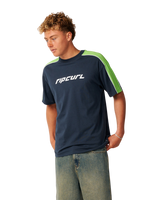 The Rip Curl Mens Archive Up Top Panel T-Shirt in Dark Navy