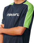 The Rip Curl Mens Archive Up Top Panel T-Shirt in Dark Navy