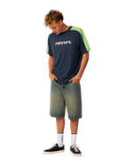 The Rip Curl Mens Archive Up Top Panel T-Shirt in Dark Navy