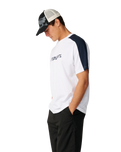 The Rip Curl Mens Archive Up Top Panel T-Shirt in White