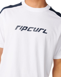 The Rip Curl Mens Archive Up Top Panel T-Shirt in White