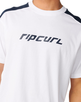 The Rip Curl Mens Archive Up Top Panel T-Shirt in White