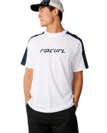 The Rip Curl Mens Archive Up Top Panel T-Shirt in White