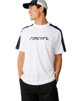 The Rip Curl Mens Archive Up Top Panel T-Shirt in White