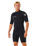 Trad 2mm Back Zip Shorty Wetsuit in Black