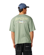 The Rip Curl Mens Heritage Icon T-Shirt in Sage