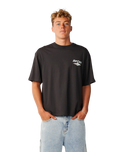 The Rip Curl Mens Heritage Icon T-Shirt in Washed Black
