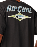 The Rip Curl Mens Heritage Icon T-Shirt in Washed Black