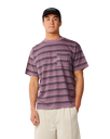 The Rip Curl Mens Disorder Stripe T-Shirt in Dusty Purple