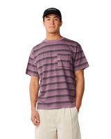 The Rip Curl Mens Disorder Stripe T-Shirt in Dusty Purple