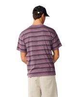 The Rip Curl Mens Disorder Stripe T-Shirt in Dusty Purple