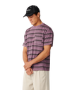 The Rip Curl Mens Disorder Stripe T-Shirt in Dusty Purple