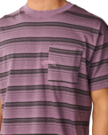 The Rip Curl Mens Disorder Stripe T-Shirt in Dusty Purple