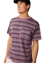 The Rip Curl Mens Disorder Stripe T-Shirt in Dusty Purple