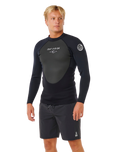 Omega 1.5mm Long Sleeve Rash Vest in Black