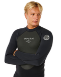 Omega 1.5mm Long Sleeve Rash Vest in Black