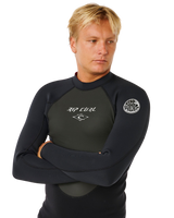 Omega 1.5mm Long Sleeve Rash Vest in Black