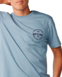 The Rip Curl Mens Staple T-Shirt in Citadel Blue