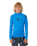 Boys Waves UPF Long Sleeved Rash Vest in Blue Gum