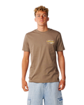 The Rip Curl Mens S-Series VC Peaks T-Shirt in Walnut
