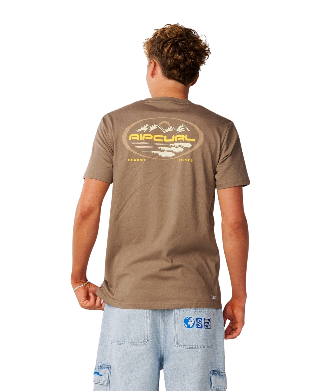 The Rip Curl Mens S-Series VC Peaks T-Shirt in Walnut