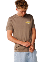 The Rip Curl Mens S-Series VC Peaks T-Shirt in Walnut