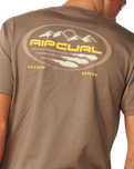 The Rip Curl Mens S-Series VC Peaks T-Shirt in Walnut