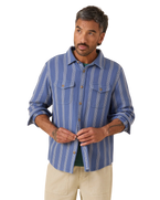 Blanket Shirt in Solimar Blue Skyline Stripe