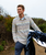 The Outerknown Mens Blanket Shirt in Sunrise Mojave Stripe