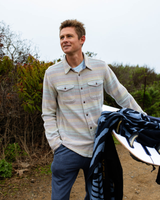 The Outerknown Mens Blanket Shirt in Sunrise Mojave Stripe