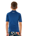 Boys Waves UPF Short Sleeved Rash Vest in Light Navy