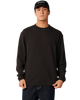 Premium Surf Waffle Long Sleeve T-Shirt in Washed Black