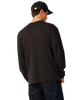 Premium Surf Waffle Long Sleeve T-Shirt in Washed Black