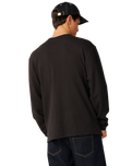 Premium Surf Waffle Long Sleeve T-Shirt in Washed Black