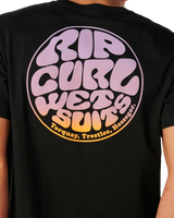 The Rip Curl Mens Wettie Passage Icon T-Shirt in Black