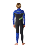 The Rip Curl Boys Dawn Patrol 5/3mm Chest Zip Wetsuit in Black & Blue
