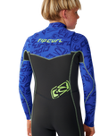 The Rip Curl Boys Dawn Patrol 5/3mm Chest Zip Wetsuit in Black & Blue