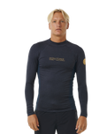 The Rip Curl Dawn Patrol UPF Performance Long Sleeve Rash Vest in Navy Marle