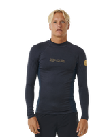 The Rip Curl Dawn Patrol UPF Performance Long Sleeve Rash Vest in Navy Marle