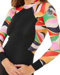 G-Bomb Tropical Back Zip Spring Wetsuit in Neon Waves