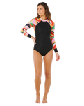 G-Bomb Tropical Back Zip Spring Wetsuit in Neon Waves